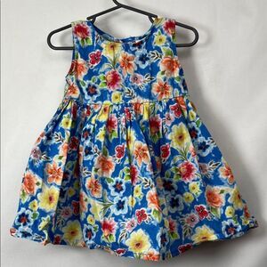 LC Waikiki blue floral cotton sundress size 18-24 months EUC
